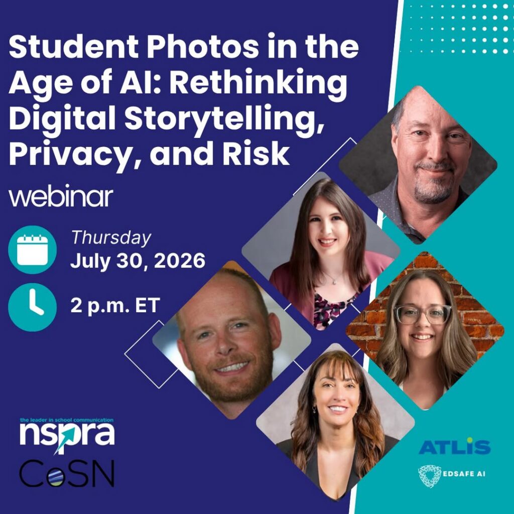 Text reads "student photos in the age of AI: Rethinking Digital Story telling privacy and risk 